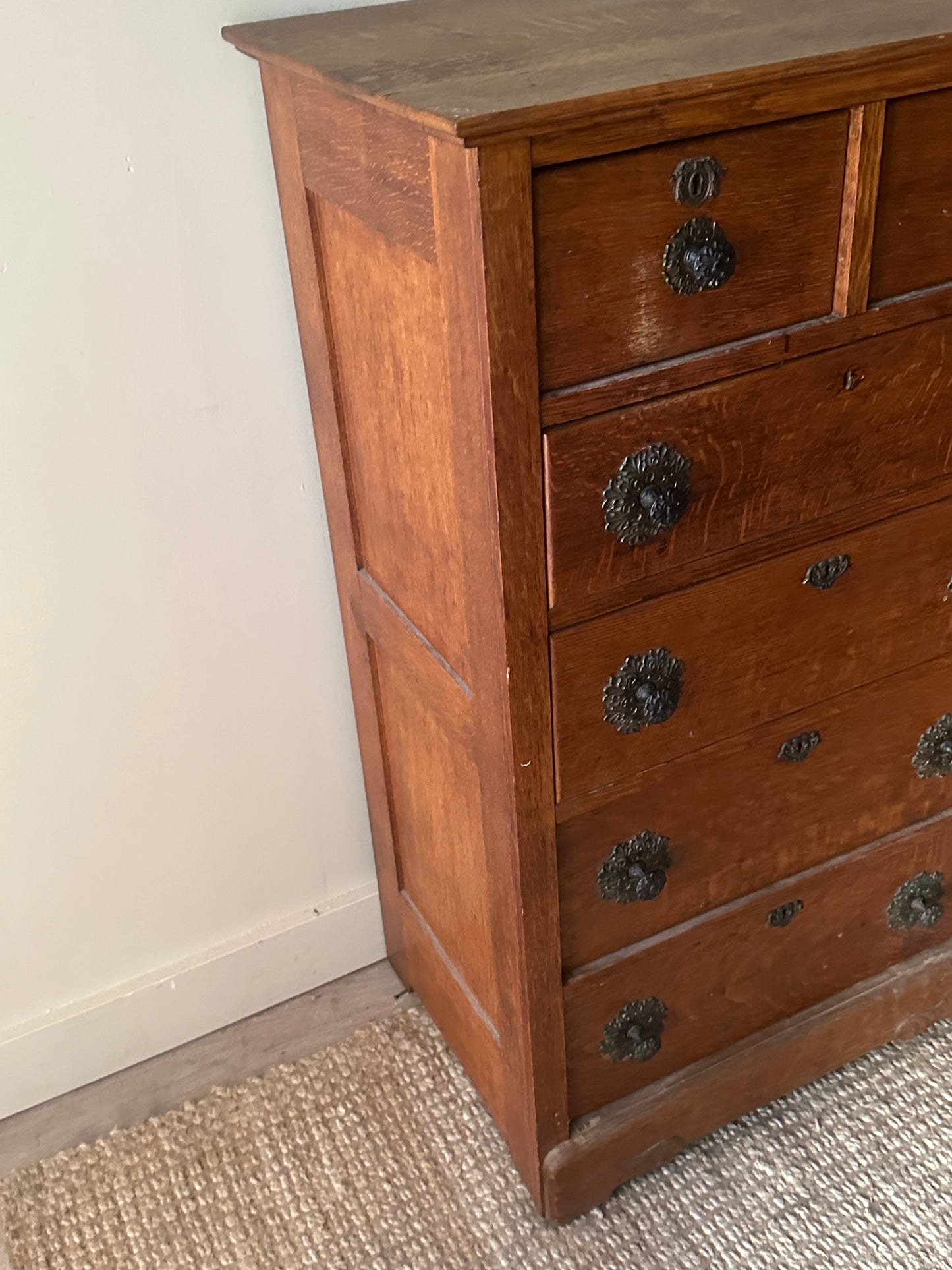 1910 oak dresser with original hardware