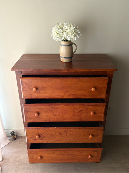 Pine tallboy dresser