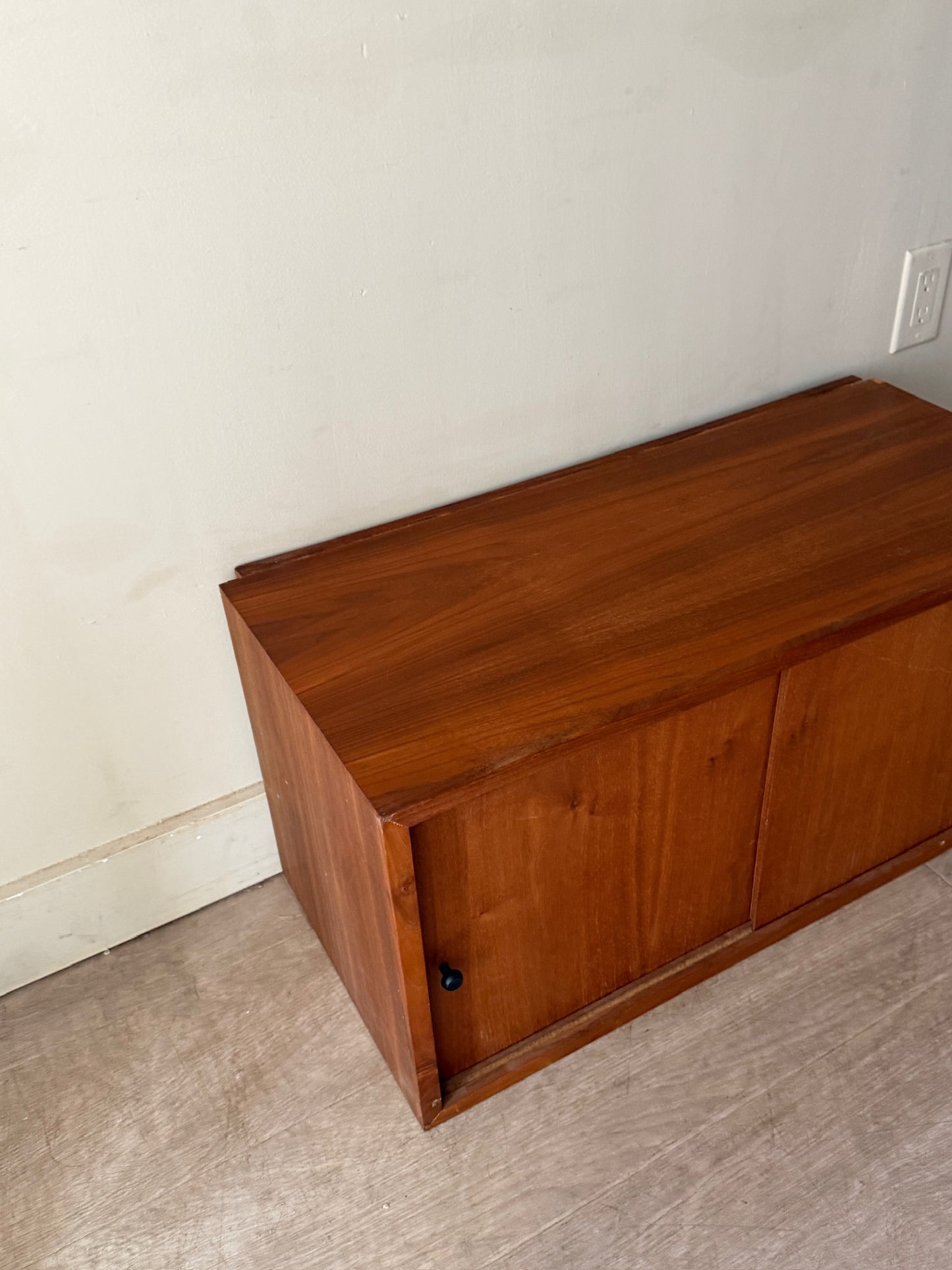 Walnut floating cabinet