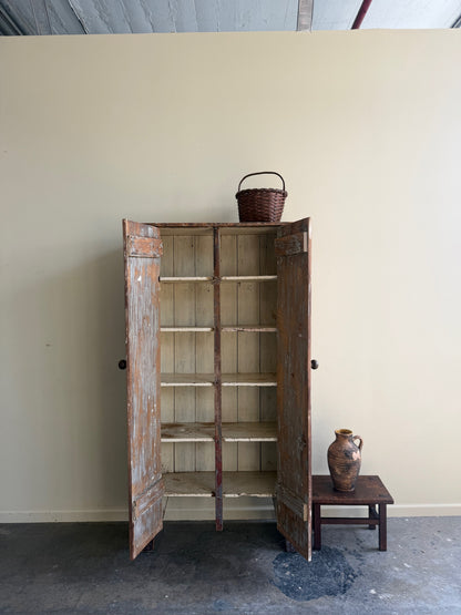 New England painted pine cupboard