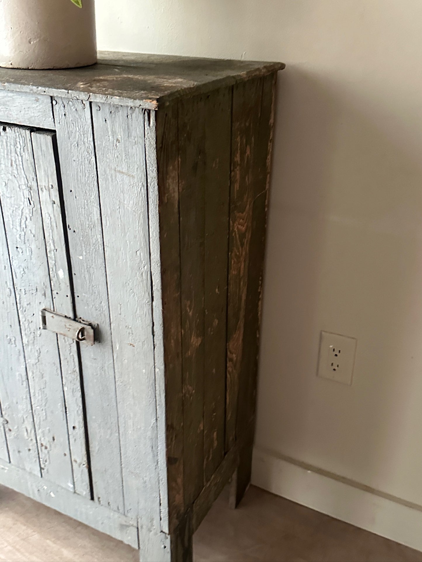 Blue painted cupboard