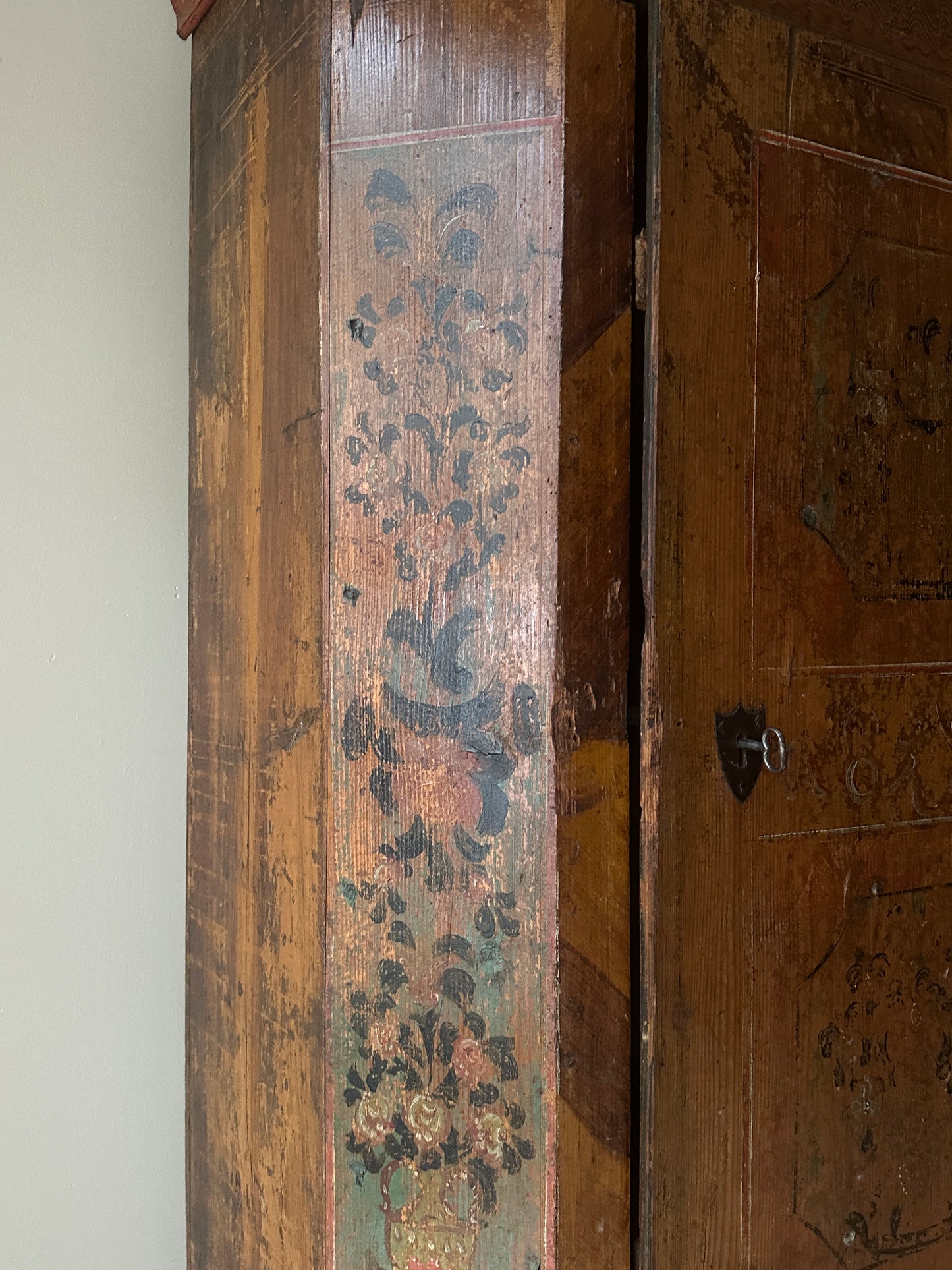 Folk painted cabinet