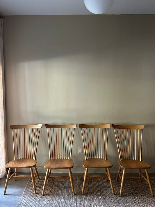 RH Lemieur Windsor oak dining chairs. Sold in pairs.