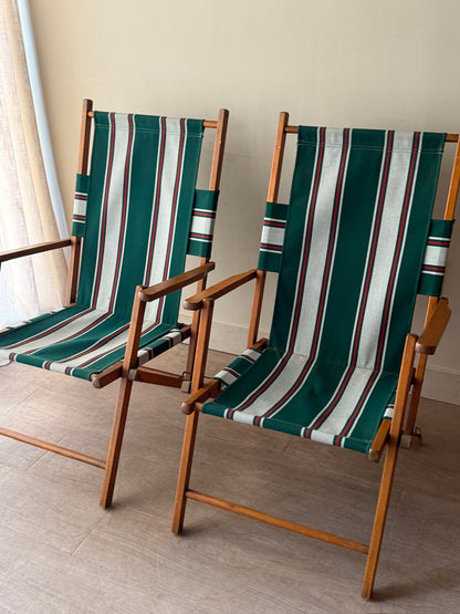 Pair of folding camp chairs