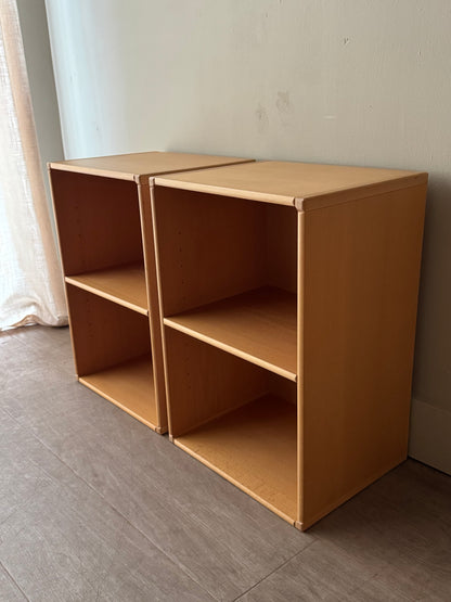 Caso “Rimme” Danish beech modular system - two vertical open shelf units. Sold individually.