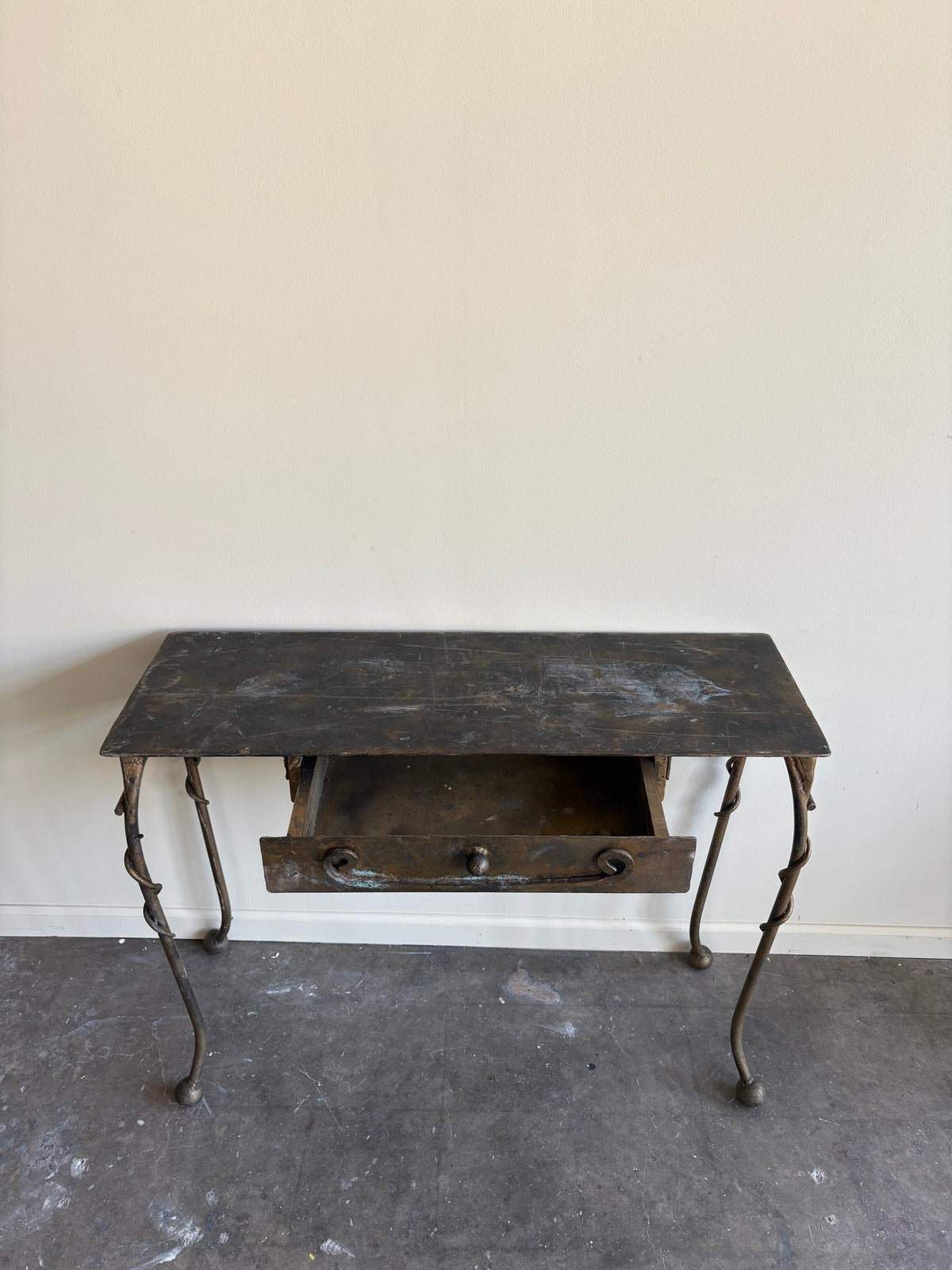 Wrought iron sculptural vanity