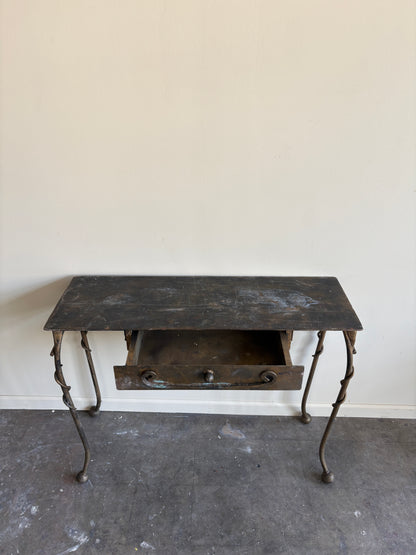 Wrought iron sculptural vanity