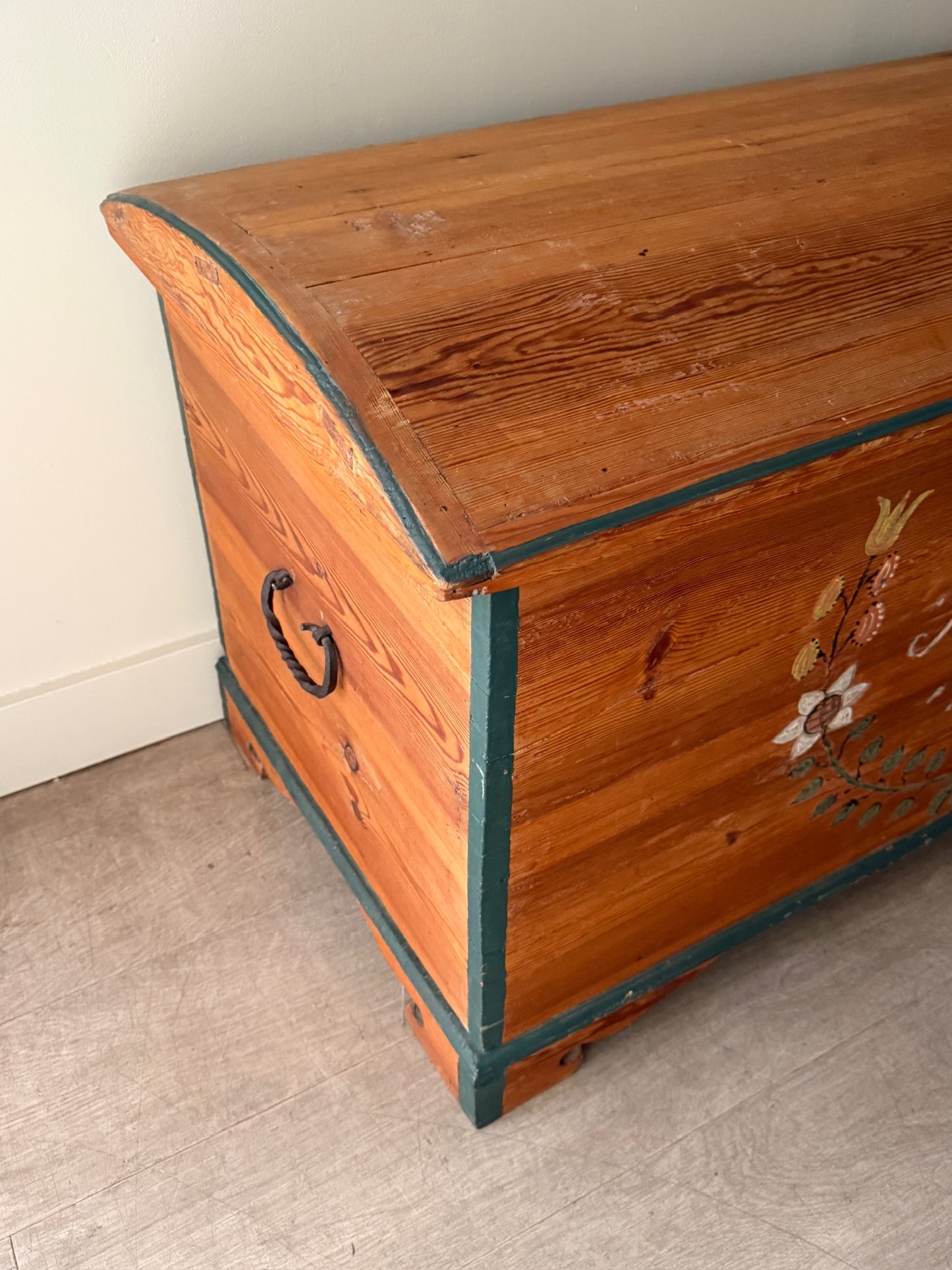 Painted pine chest