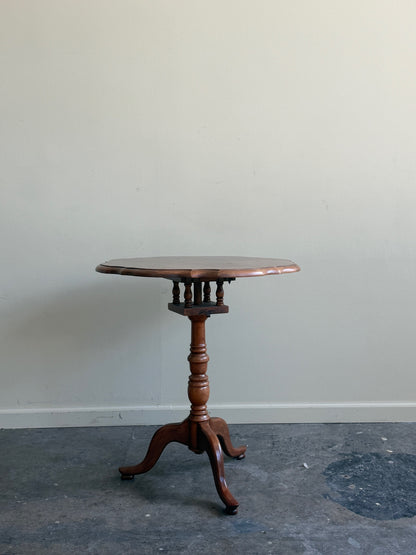 Walnut tilt-top side table