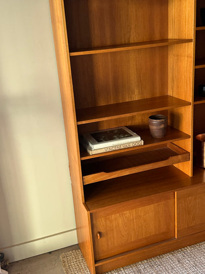 Teak two piece hutch