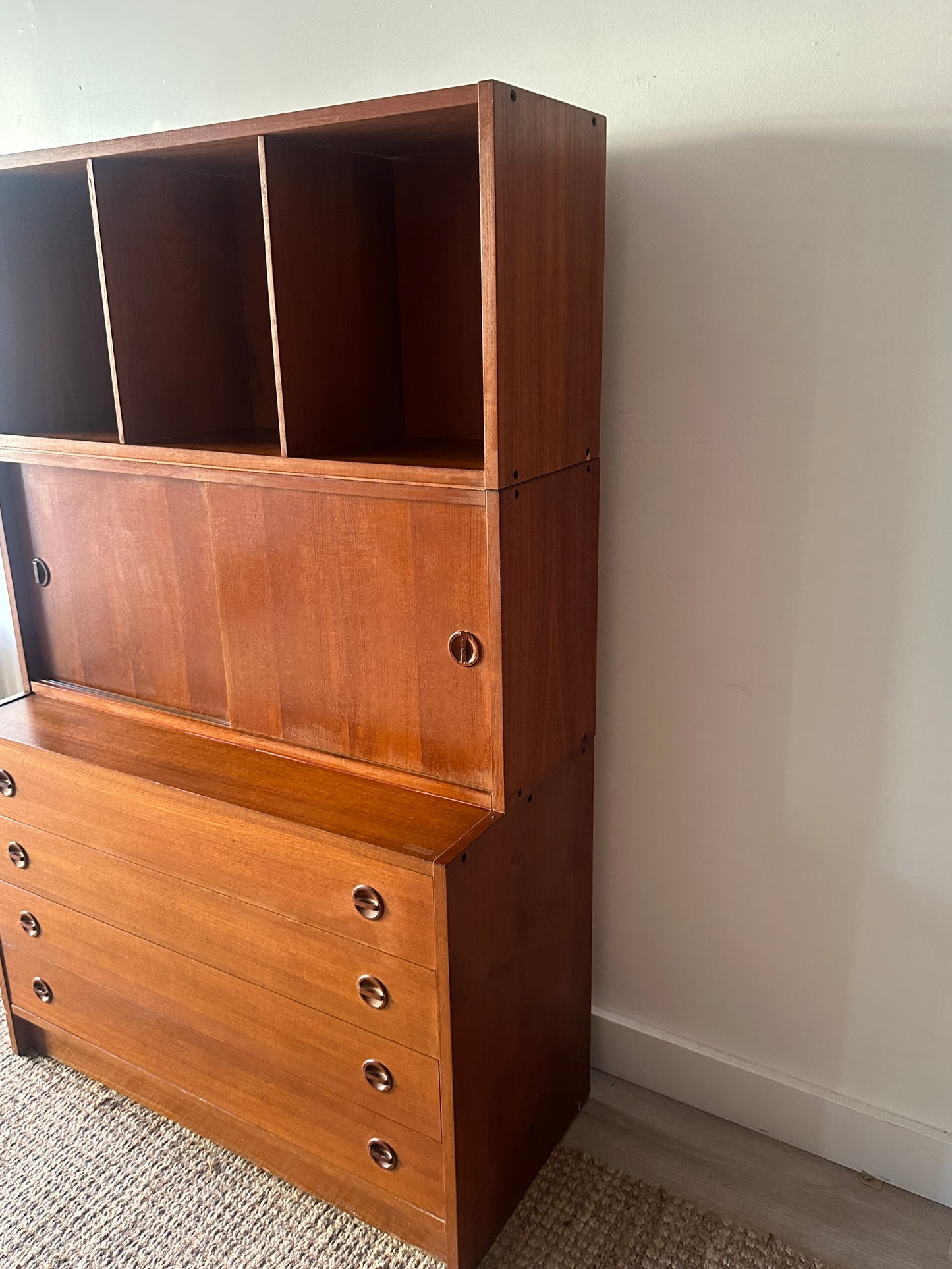 Three piece teak unit
