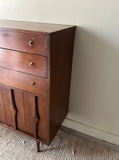 Walnut tallboy dresser