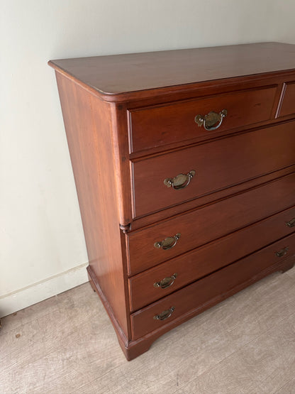 Cherry 6 drawer tallboy dresser