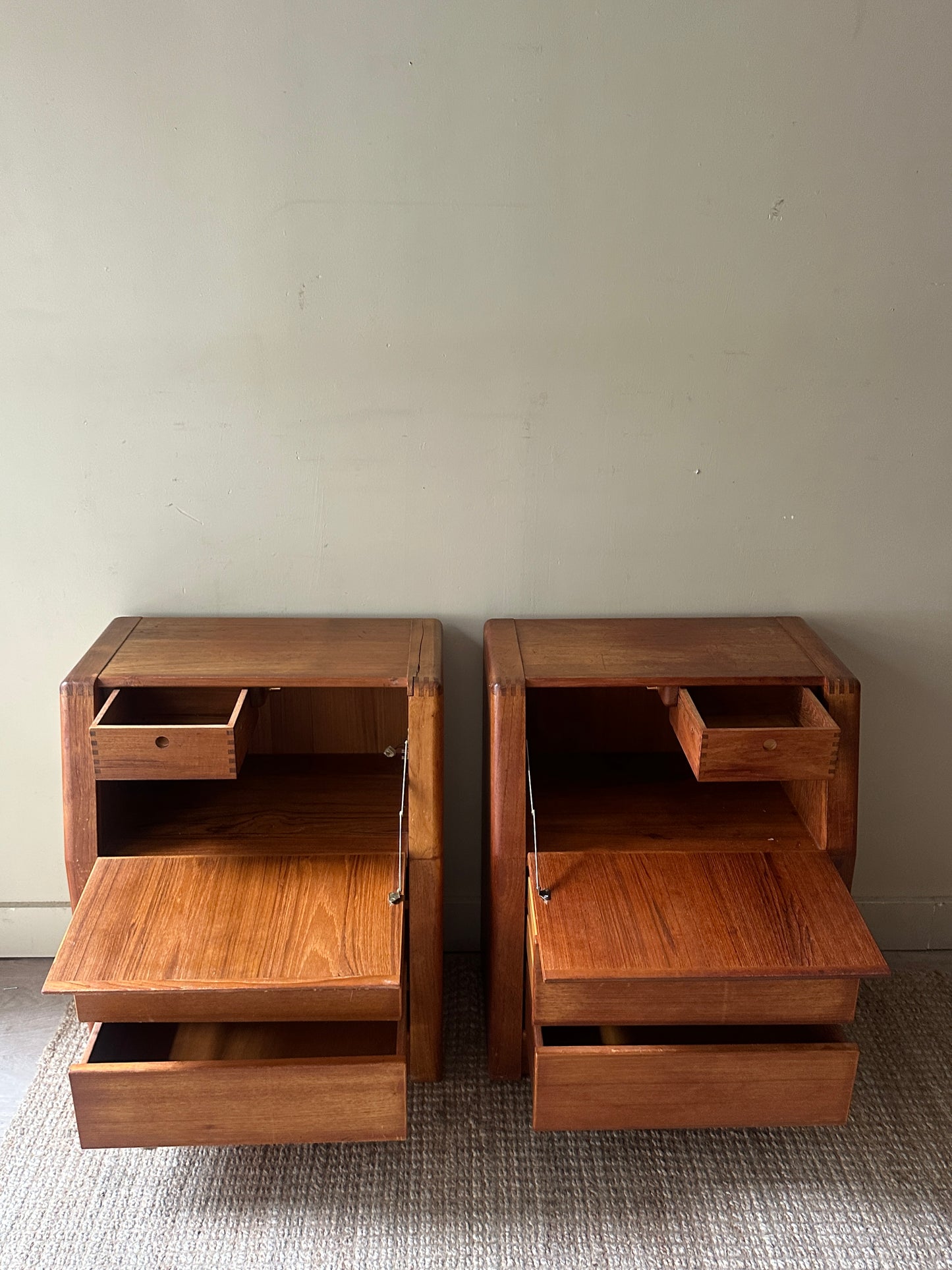 Oak side tables.