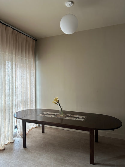 Ox Art Danish oak and tile dining table with extensions