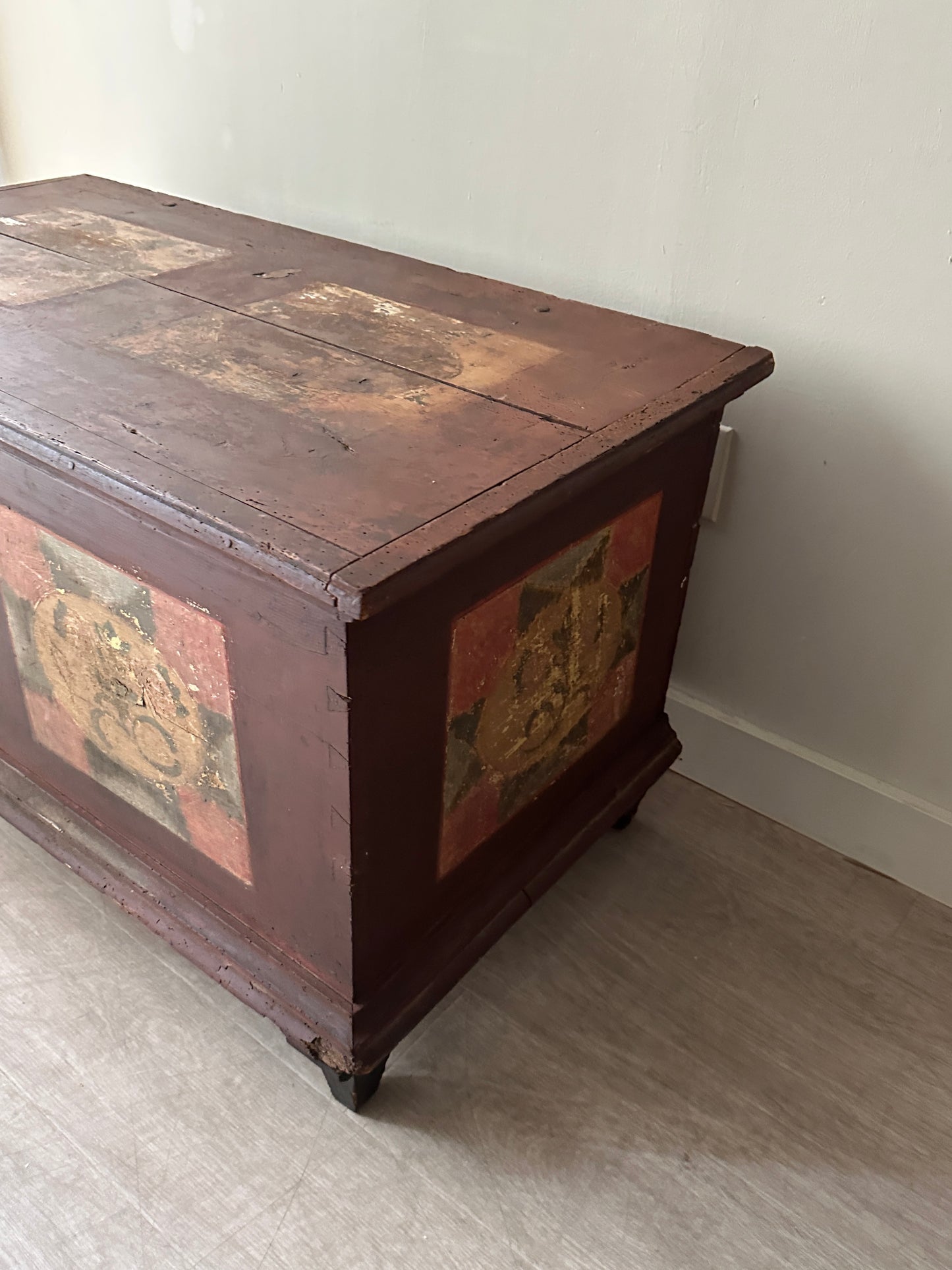 Swedish painted pine chest