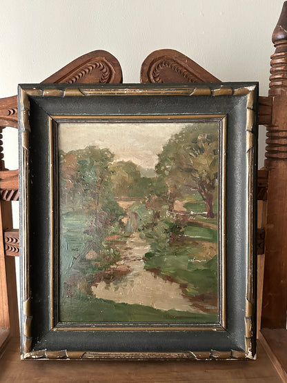 Landscape on panel by Charles MacDonald Manly (1855-1924)