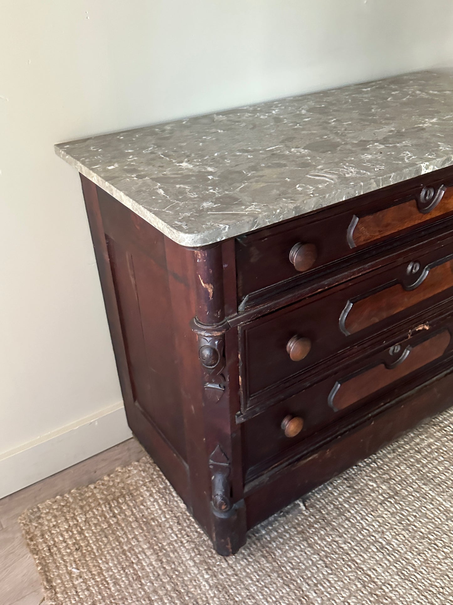 Marble top mahogany dresser