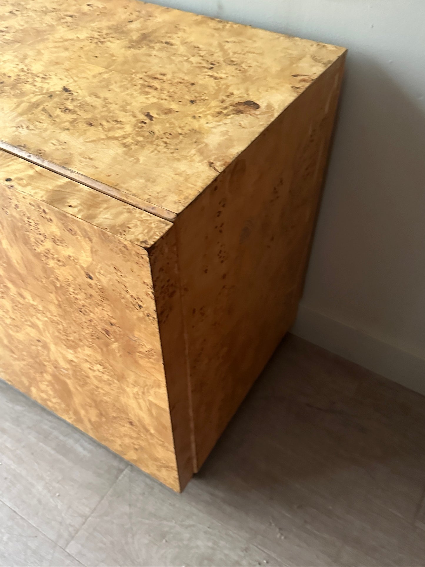 Burlwood credenza