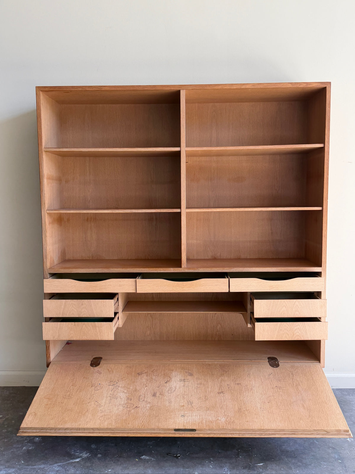 Omann Jun Danish oak bookcase cabinet