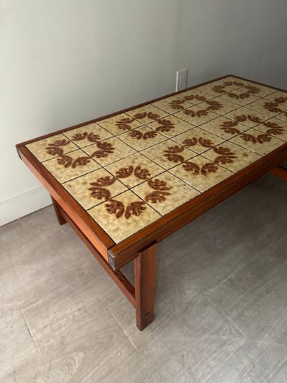 Danish rosewood and tile coffee table