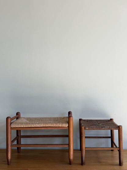 Pine rush footstools (right)