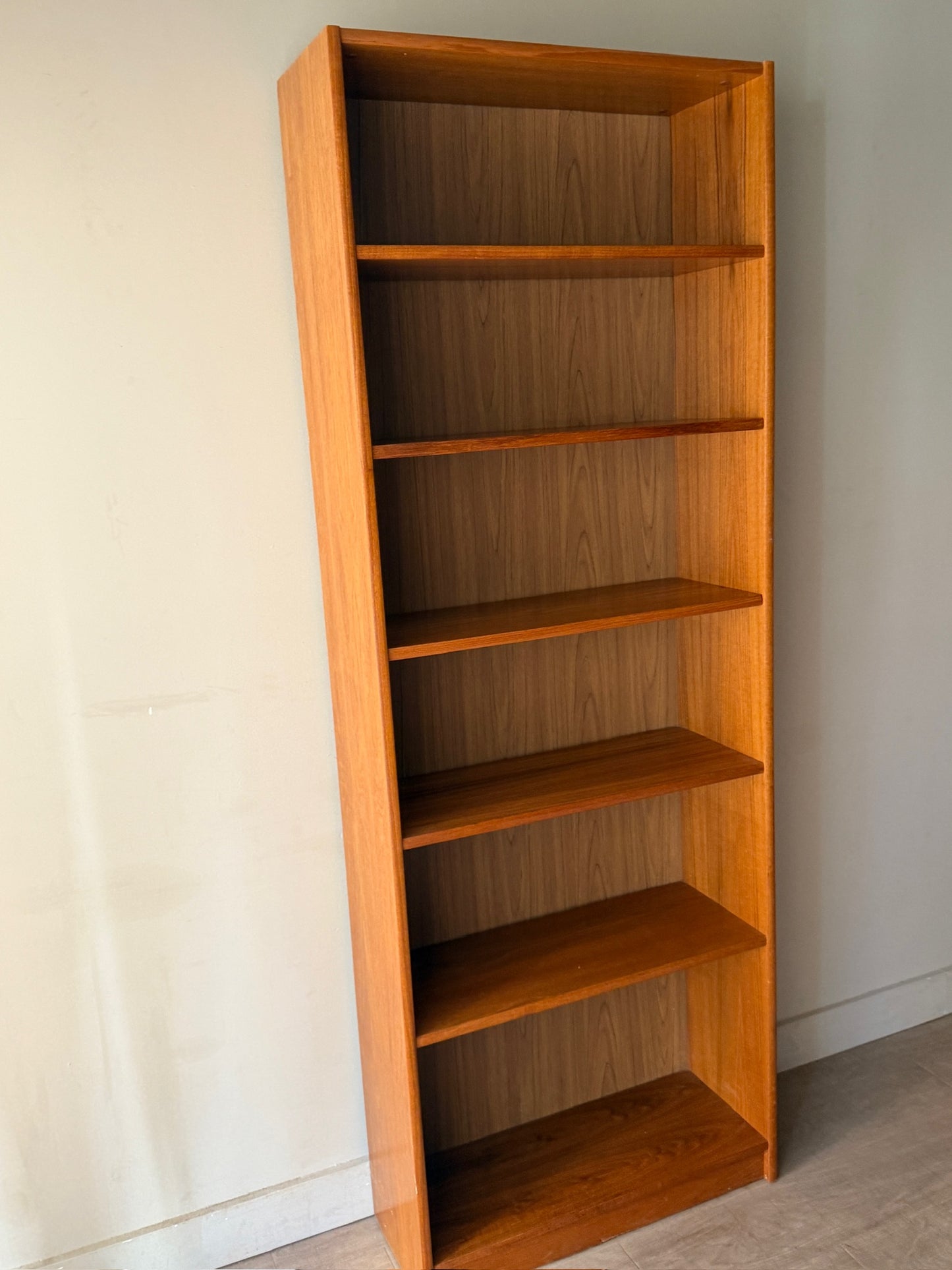 Tall Danish teak bookcase