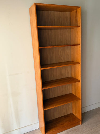 Tall Danish teak bookcase