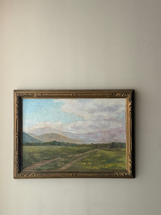 Wildflower landscape. Signed.