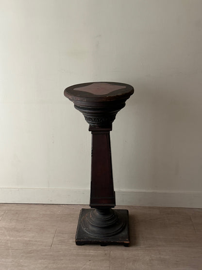 Two piece wood pedestal