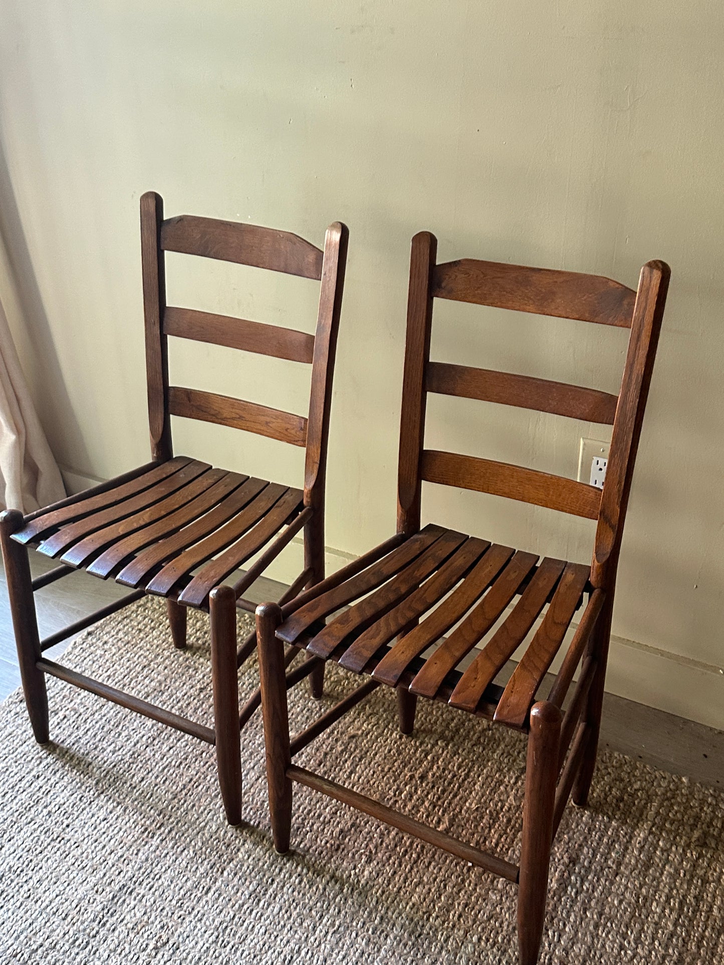 Pair of oak dining chairs