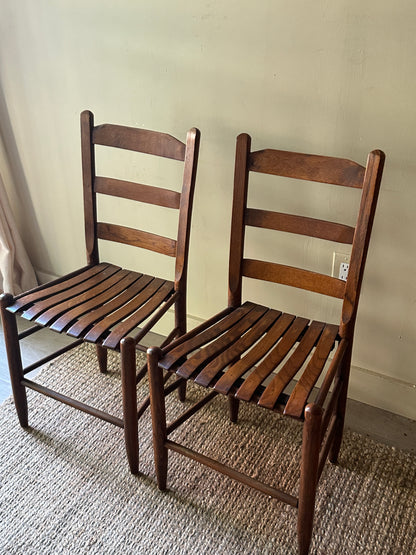 Pair of oak dining chairs