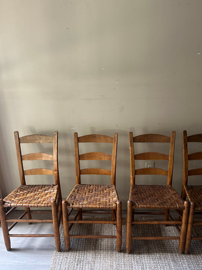 Rush seat dining chairs. (set of 2)