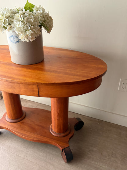 Empire double pedestal library table
