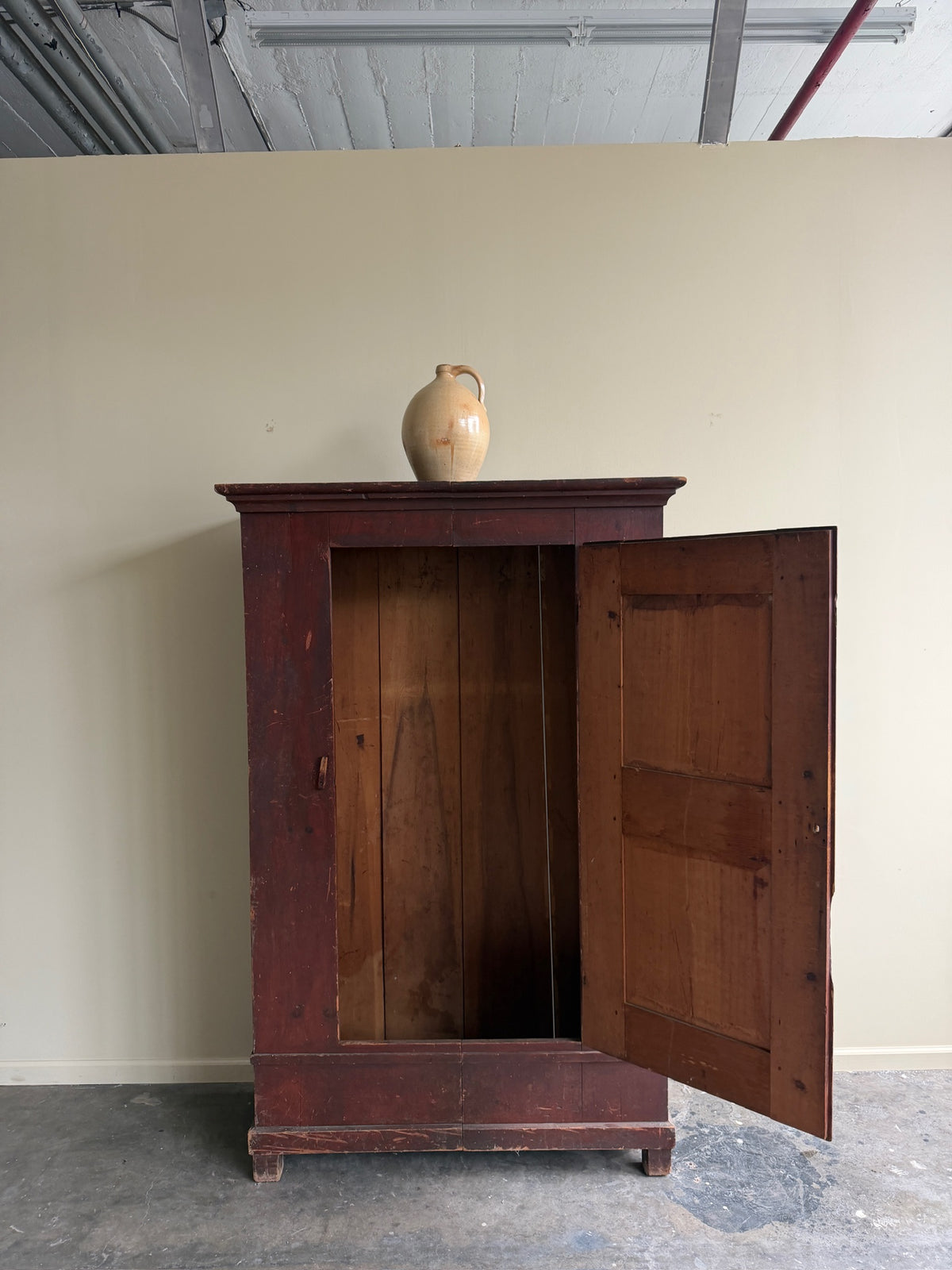 Painted pine wardrobe
