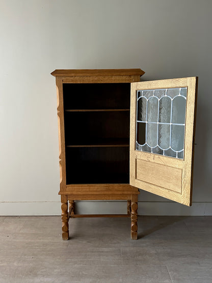 Danish oak and glass cabinet