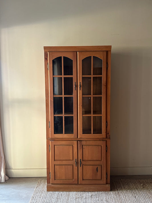 Pine Display Case Cupboard