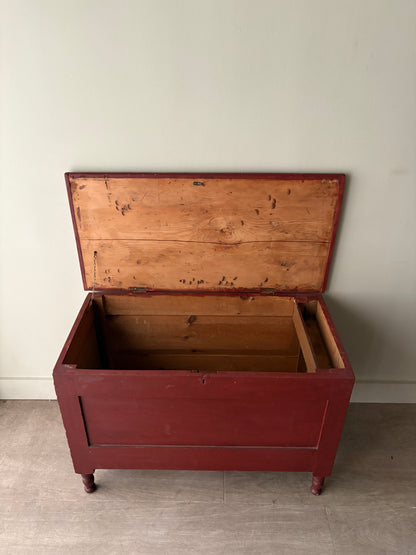 Pennsylvania Sheraton red painted pine chest