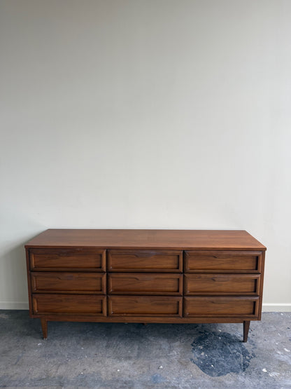 Bassett walnut 9 drawer dresser