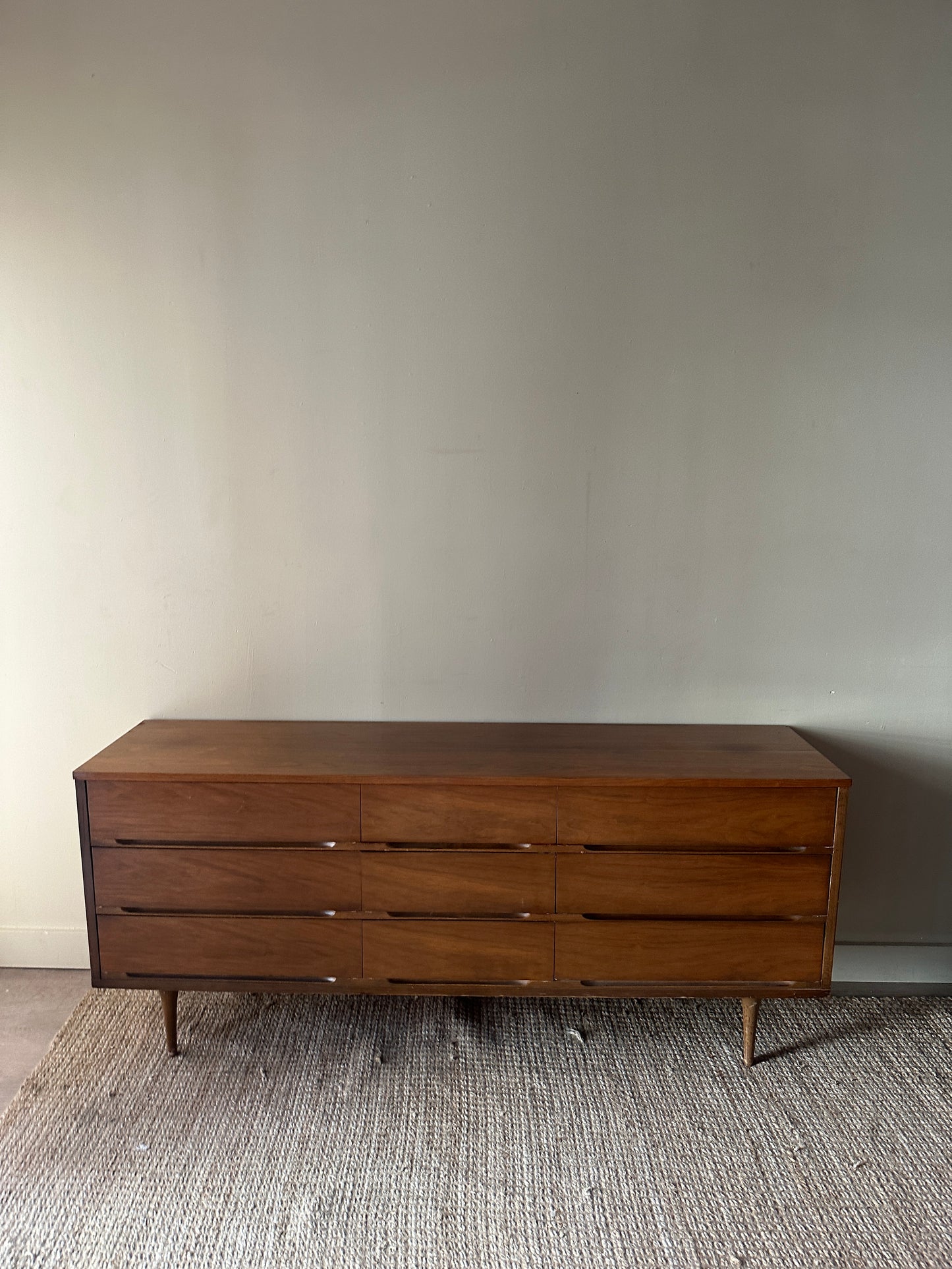9 drawer walnut dresser