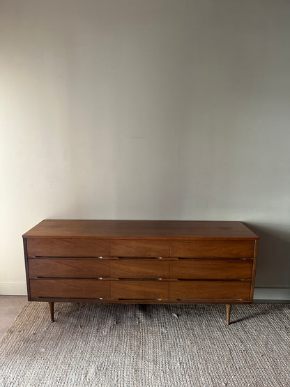 9 drawer walnut dresser