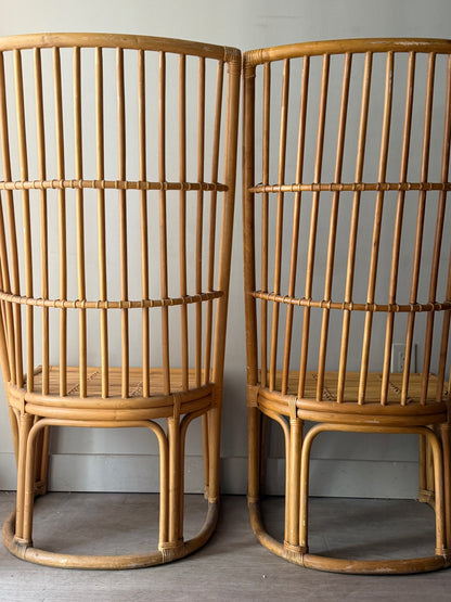 Rattan chairs. Sold individually.