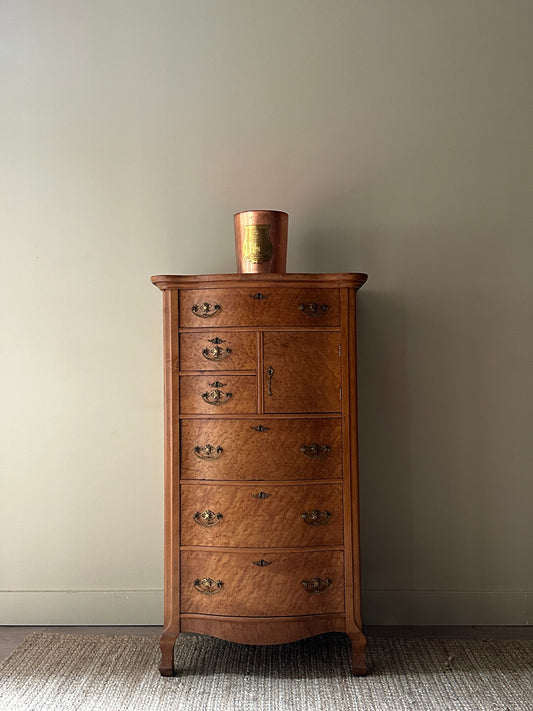Birdseye maple tall boy