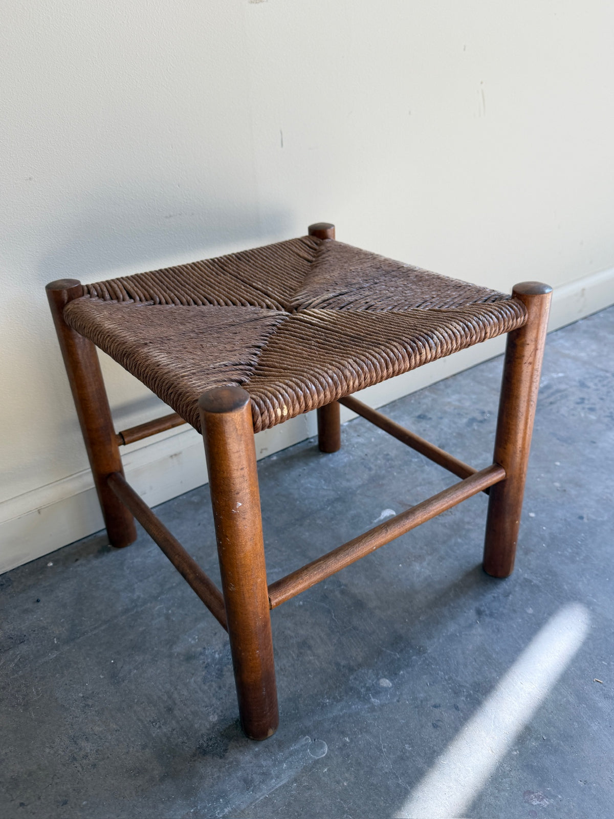 Pine rush footstools (right)