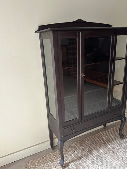 Dark stained mahogany display case
