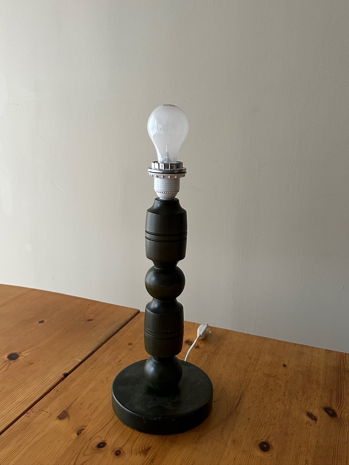 Swedish green stained pine table lamp
