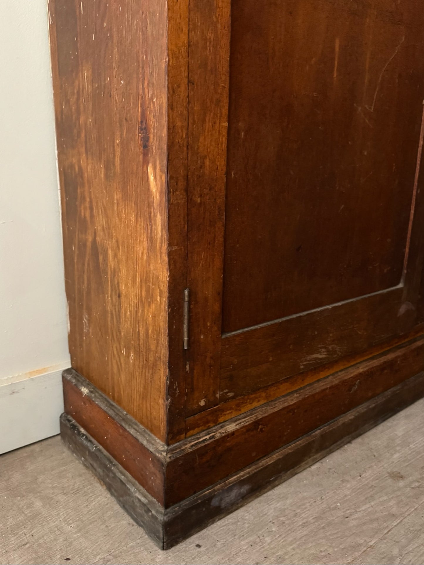Oak stepback display cupboard