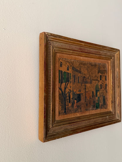 French modernist Paris street scene. Signed.