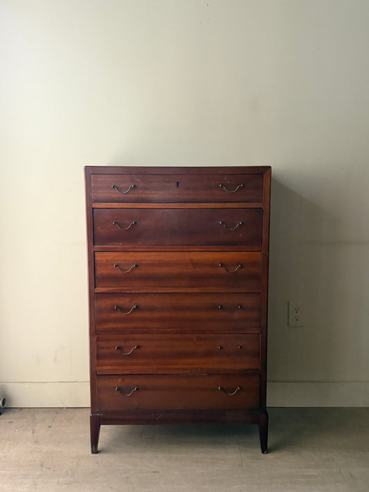 Scandinavian mahogany tallboy dresser