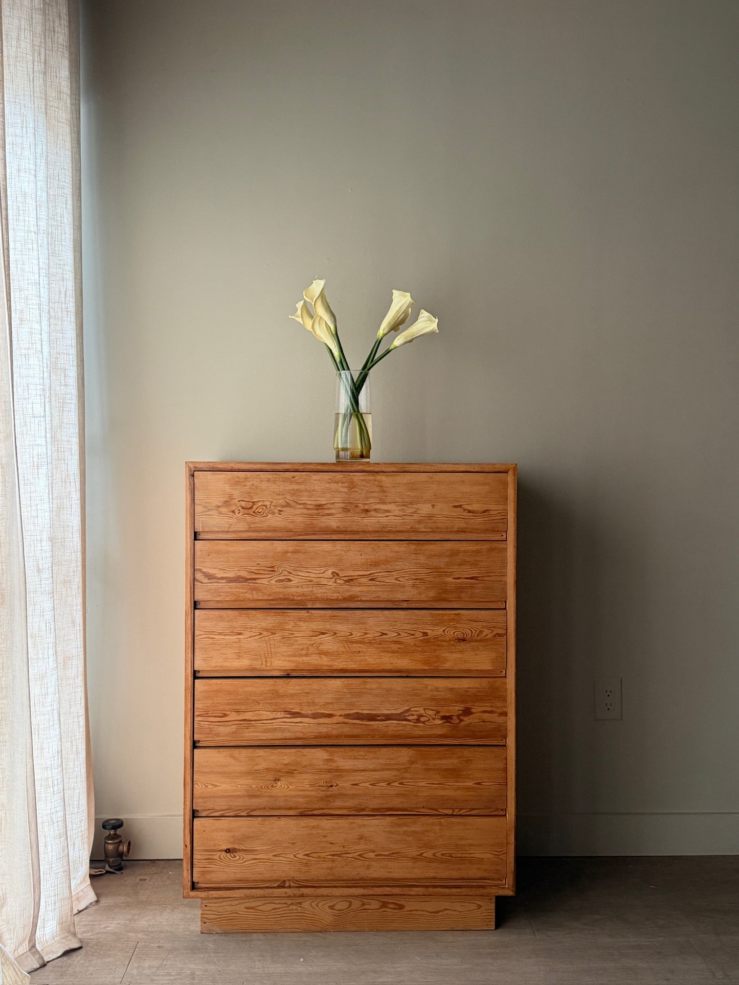Danish pine tallboy dresser